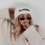 Czapka damska bawełniana OlaVoga Letters ecru