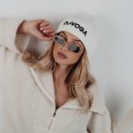 Czapka damska bawełniana OlaVoga Letters ecru