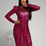 Sukienka cekinowa NB Marylin Shape różowa