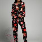 Komplet świąteczny welurowy MC Santas czarny