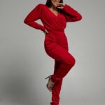 Kombinezon welurowy NB Chic at Home czerwony