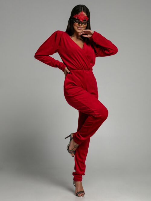 Kombinezon welurowy NB Chic at Home czerwony