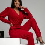 Kombinezon welurowy NB Chic at Home czerwony