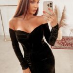 Sukienka maxi welurowa Queen of Winter czarna