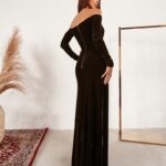 Sukienka maxi welurowa Queen of Winter czarna