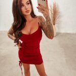 Sukienka elegancka Gllitery Dress czerwona