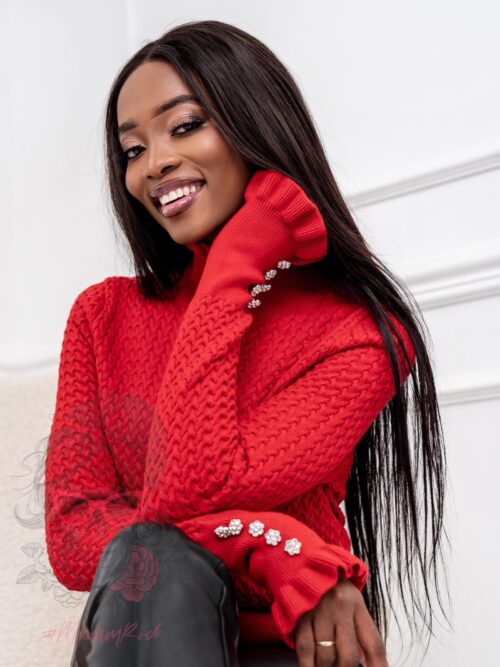 Sweterek elegancki Tircati czerwony