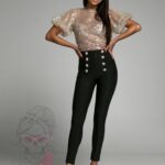 Spodnie eleganckie z guzikami Exclusivo czarne