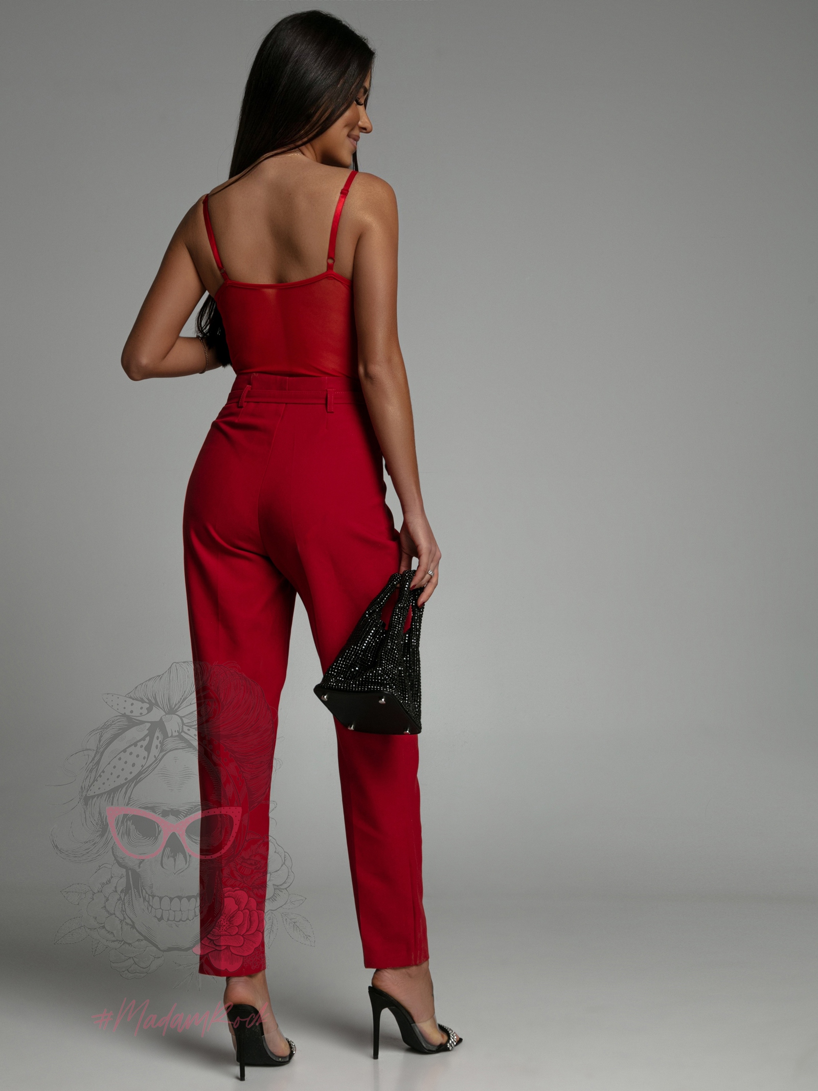 Body koronkowe Nemesis czerwone