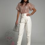 Bluzka cekinowa Tulipia pudrowa