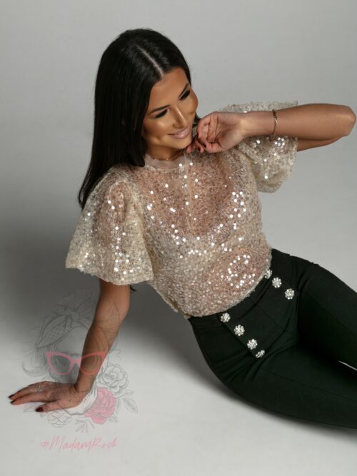 Bluzka cekinowa Tulipia jasnozłota