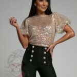 Bluzka cekinowa Tulipia jasnozłota