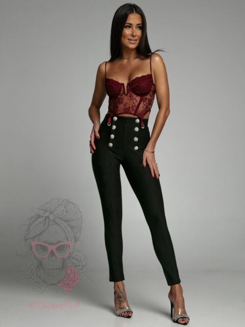 Gorset / top koronkowy Sensuelo bordowy