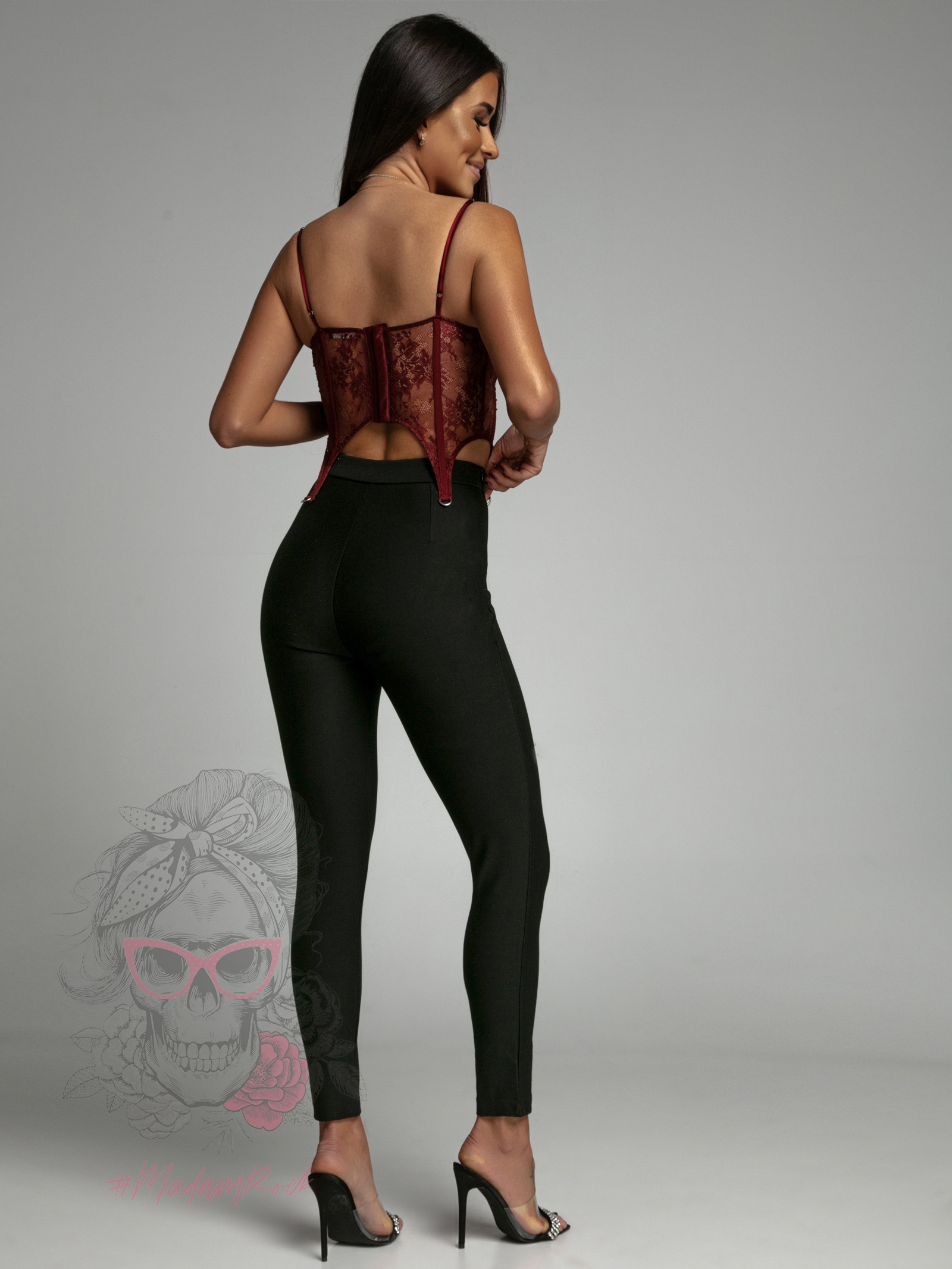 Gorset / top koronkowy Sensuelo bordowy