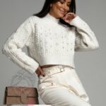 Sweterek z perłami Seaperl ecru