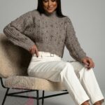 Sweterek z perłami Seaperl cappuccino