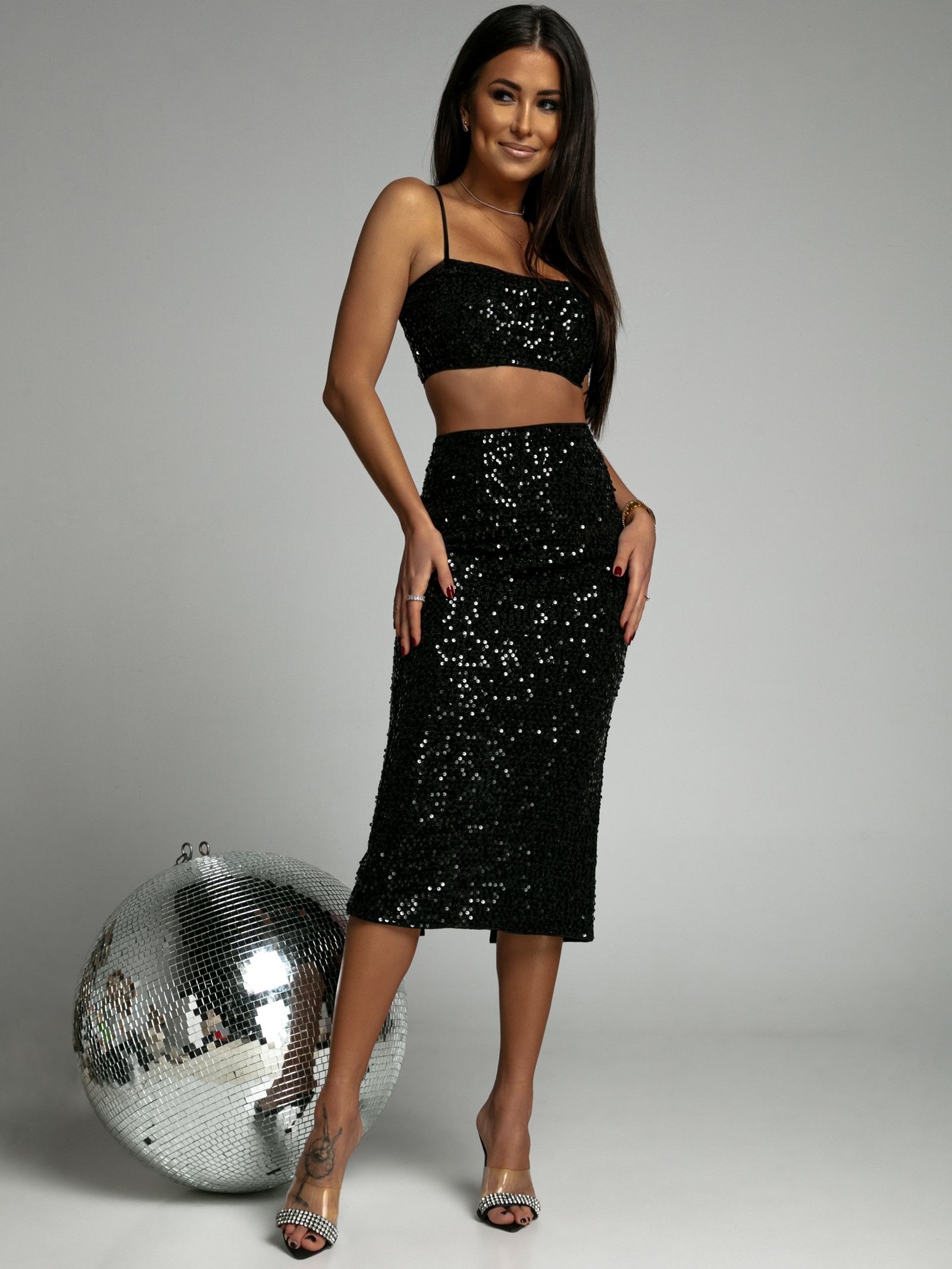 Komplet cekinowy WithMe czarny