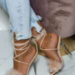 Sandały szpilki z puszkiem Madam Meeru beżowe