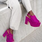 Sandały koturny Madam Scapade fuksja