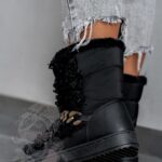 Śniegowce z kożuszkiem Madam Sheep czarne