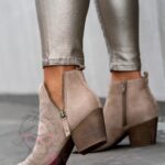 Botki z wycięciami Lady Foli IV c. beżowe