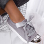 Trampki kokardziaki Rock Glam Szare