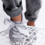 Trampki kokardziaki Rock Glam Szare