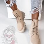 Traperki zamszowe Madam Terra cappuccino