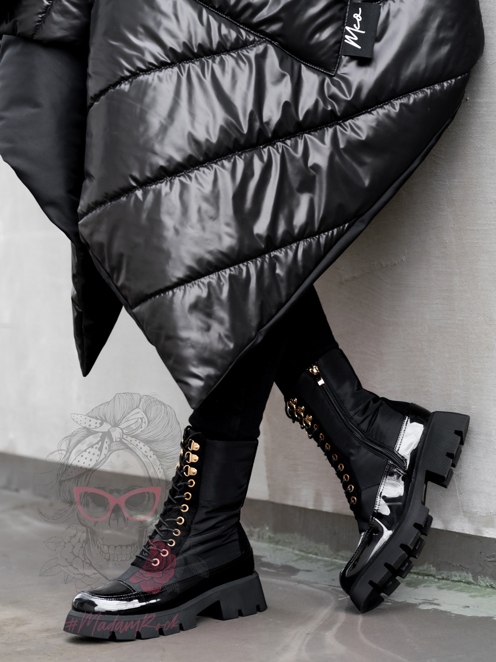 Workery lakierowane Rock Gross czarne