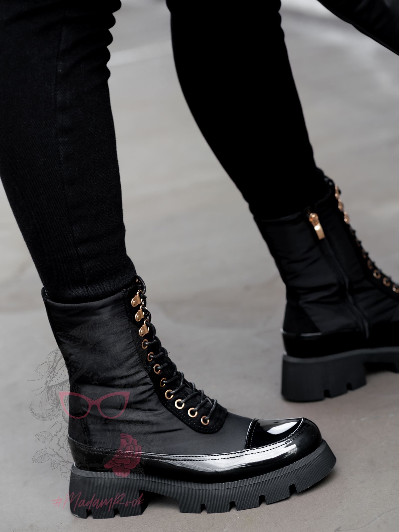 Workery lakierowane Rock Gross czarne