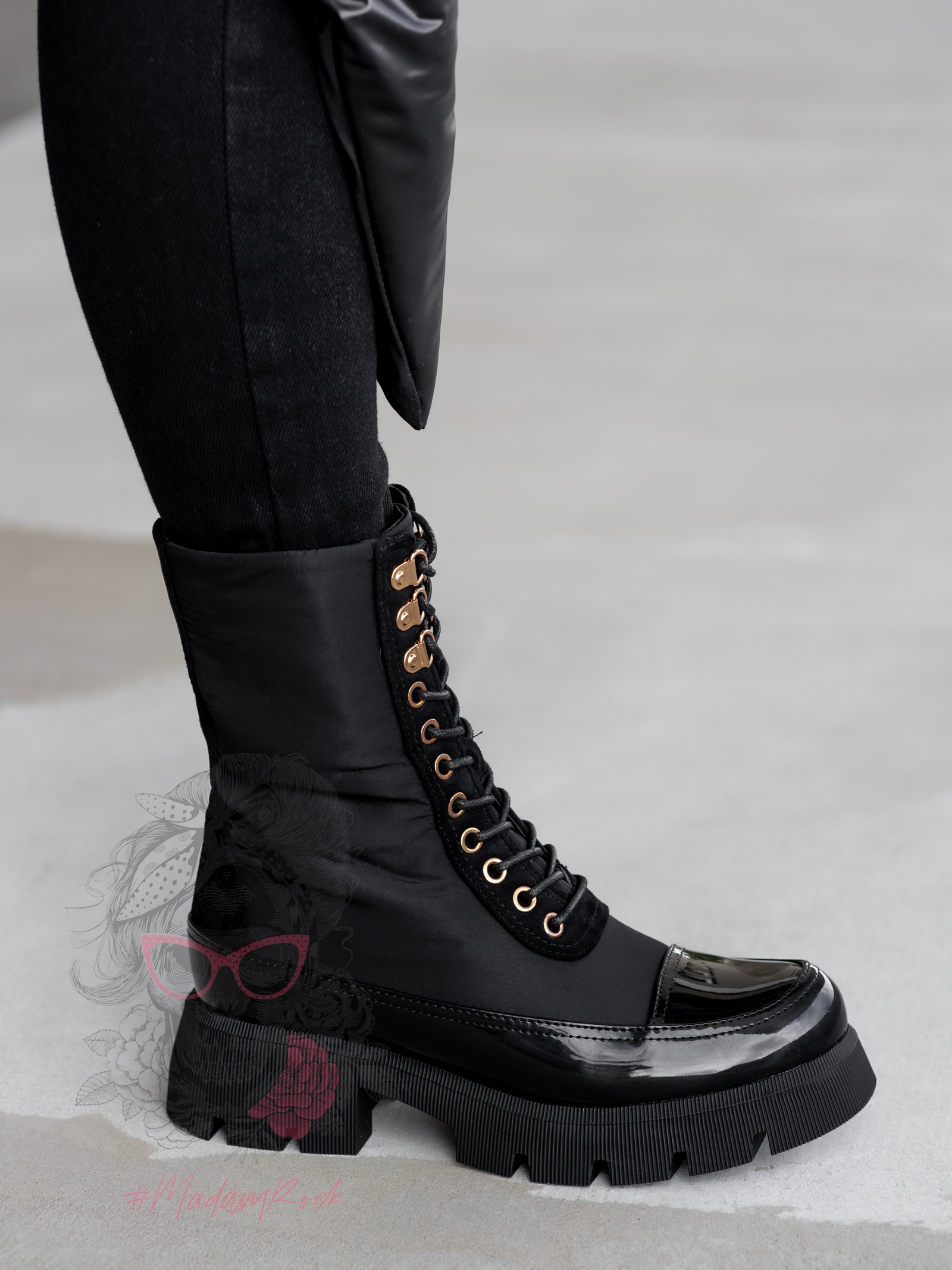 Workery lakierowane Rock Gross czarne