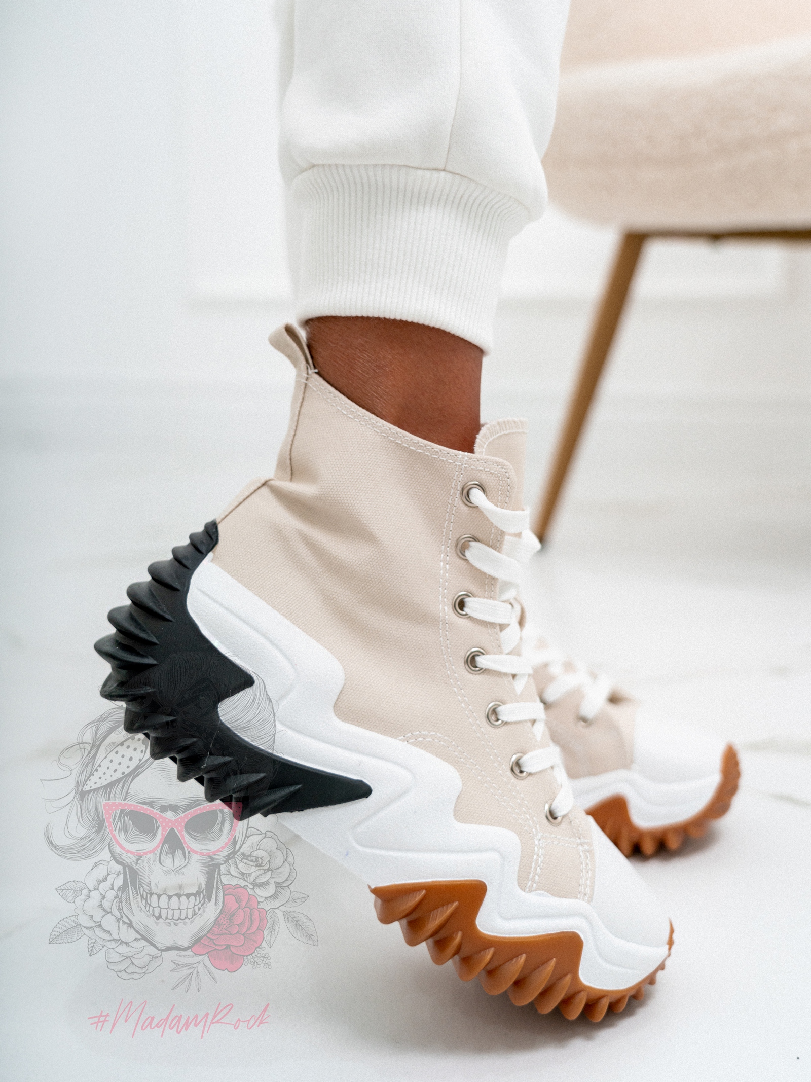 Trampki za kostkę Madam Lefo beżowe Trampki za kostkę Madam Lefo beżowe