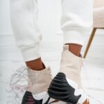 Trampki za kostkę Madam Lefo beżowe