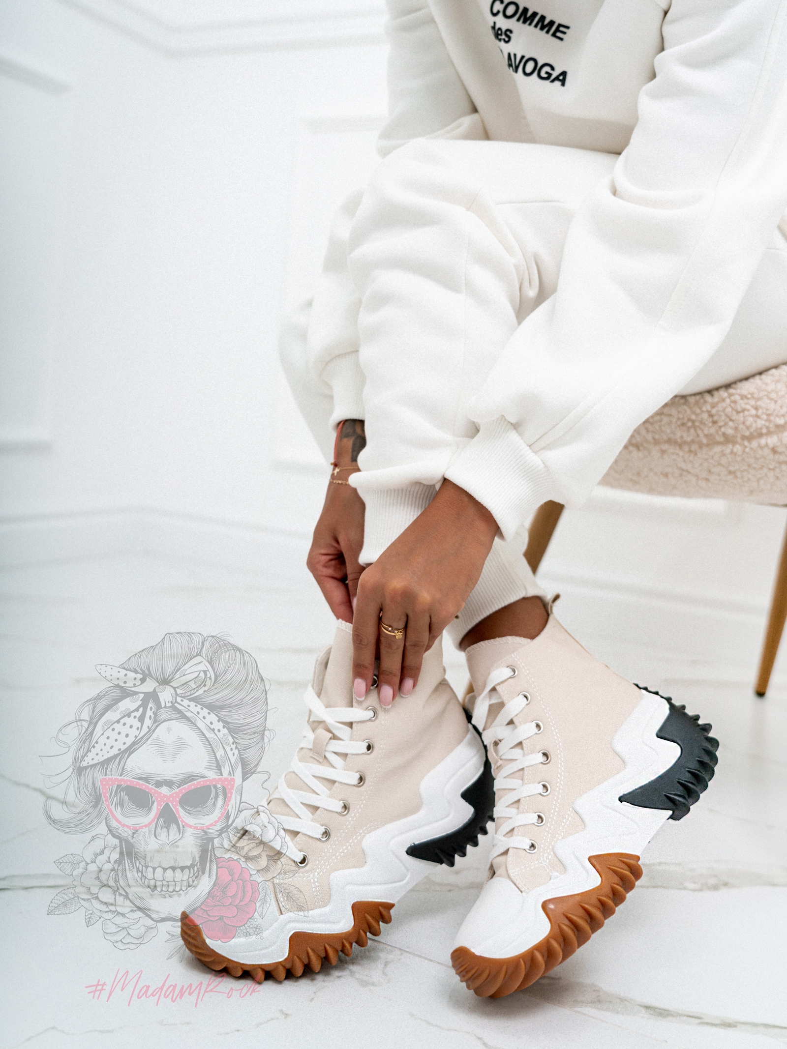 Trampki za kostkę Madam Lefo beżowe Trampki za kostkę Madam Lefo beżowe