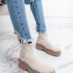 Botki skarpety Madam Tendo beżowe