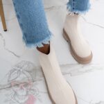 Botki skarpety Madam Tendo beżowe