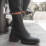 Botki na klocku Rock Gecor czarne