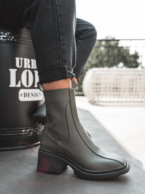 Botki na klocku Rock Gecor khaki