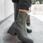 Botki na klocku Rock Gecor khaki