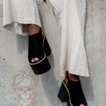 Sandały koturny Madam Scapade czarne