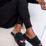 Klapki frotte Madam Feni czarne