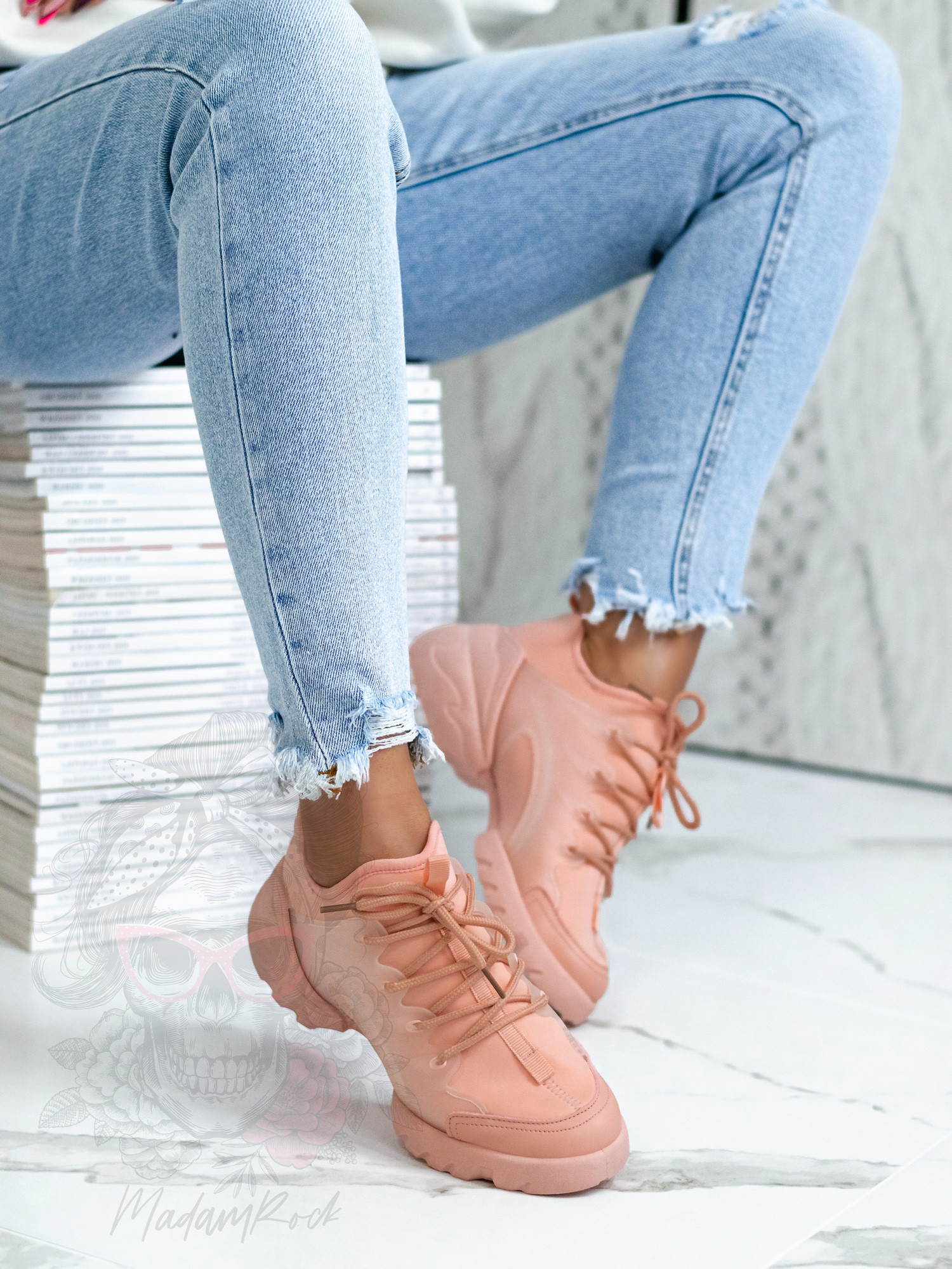 Buty sportowe Madam Elsz pudrowe