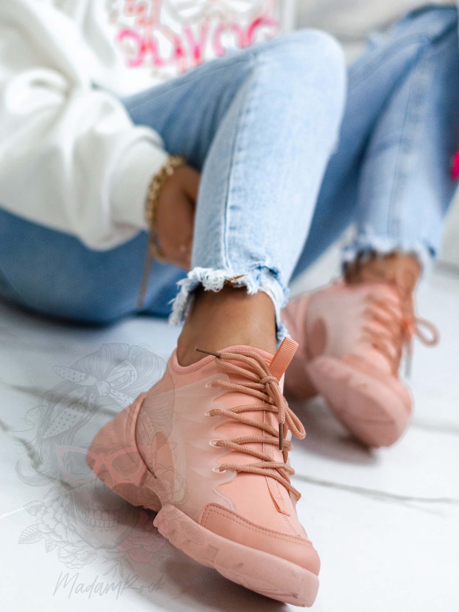 Buty sportowe Madam Elsz pudrowe