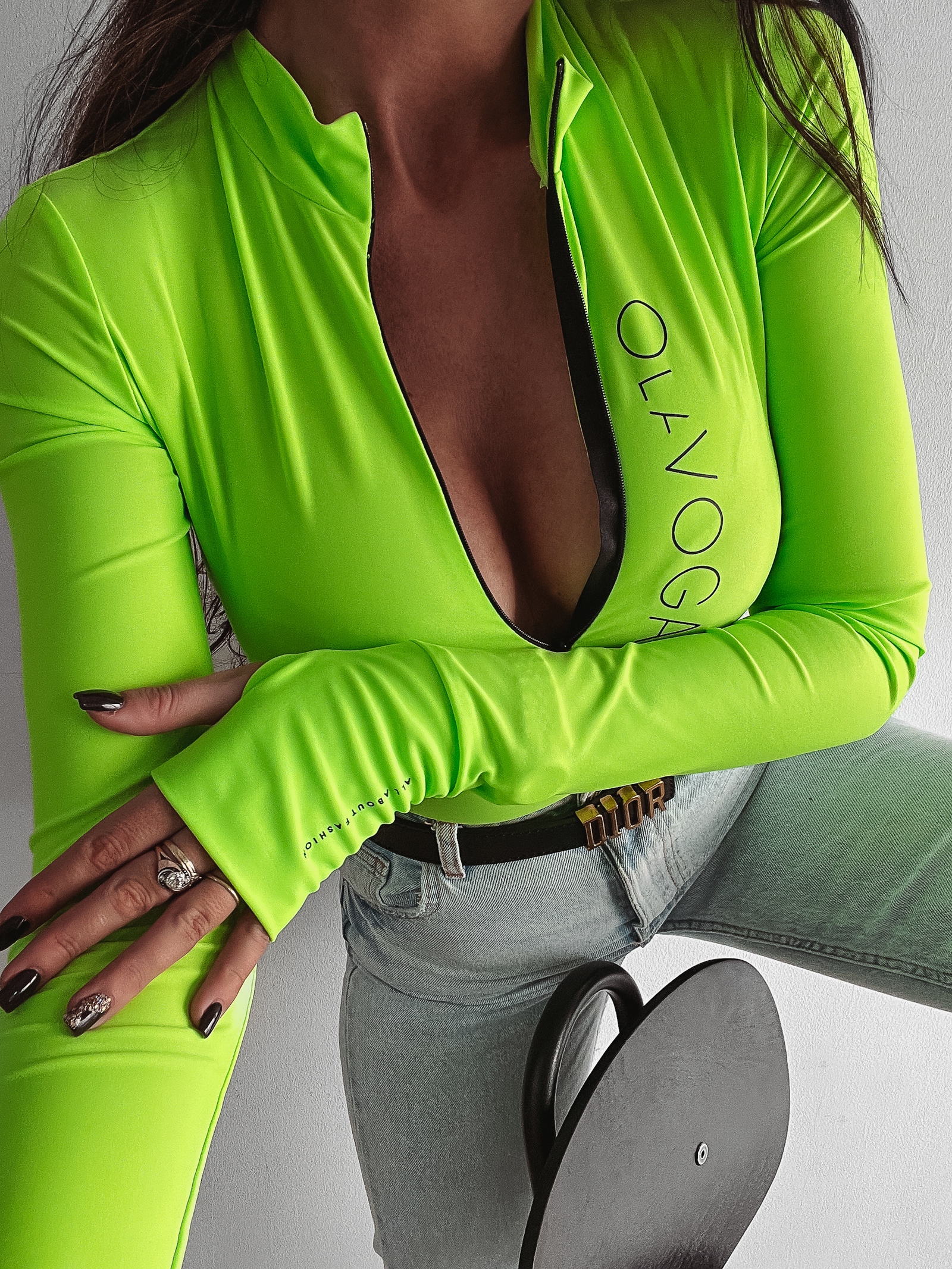 Body dopasowane Alyson Ola Voga limonkowe