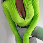 Body dopasowane Alyson Ola Voga limonkowe