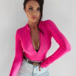-wyprzedane-Body dopasowane Alyson Ola Voga amarantowe