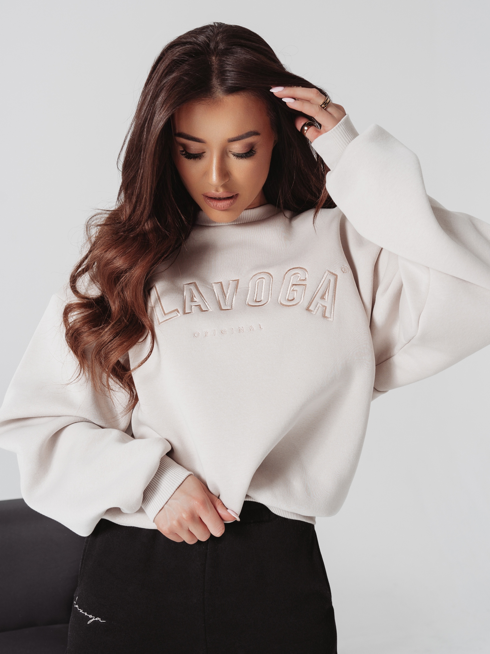 Bluza oversize Vani Ola Voga beżowa