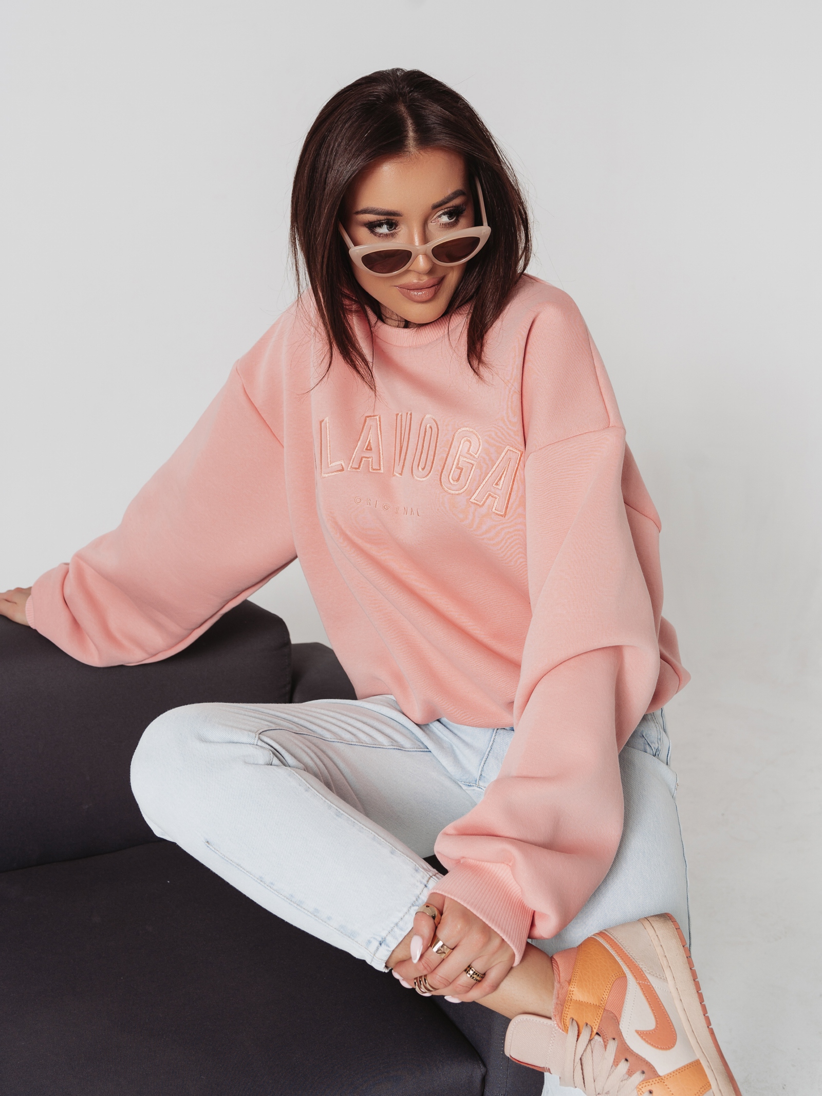 Bluza oversize Vani Ola Voga łososiowa Bluza oversize Vani Ola Voga łososiowa