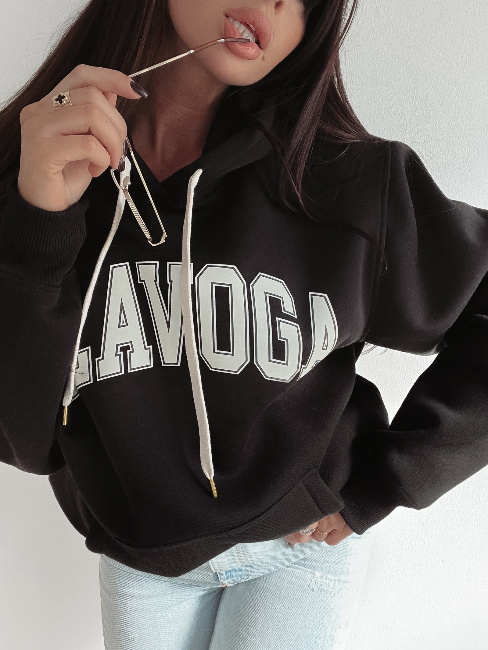 Bluza bawełniana Fluo Ola Voga czarna