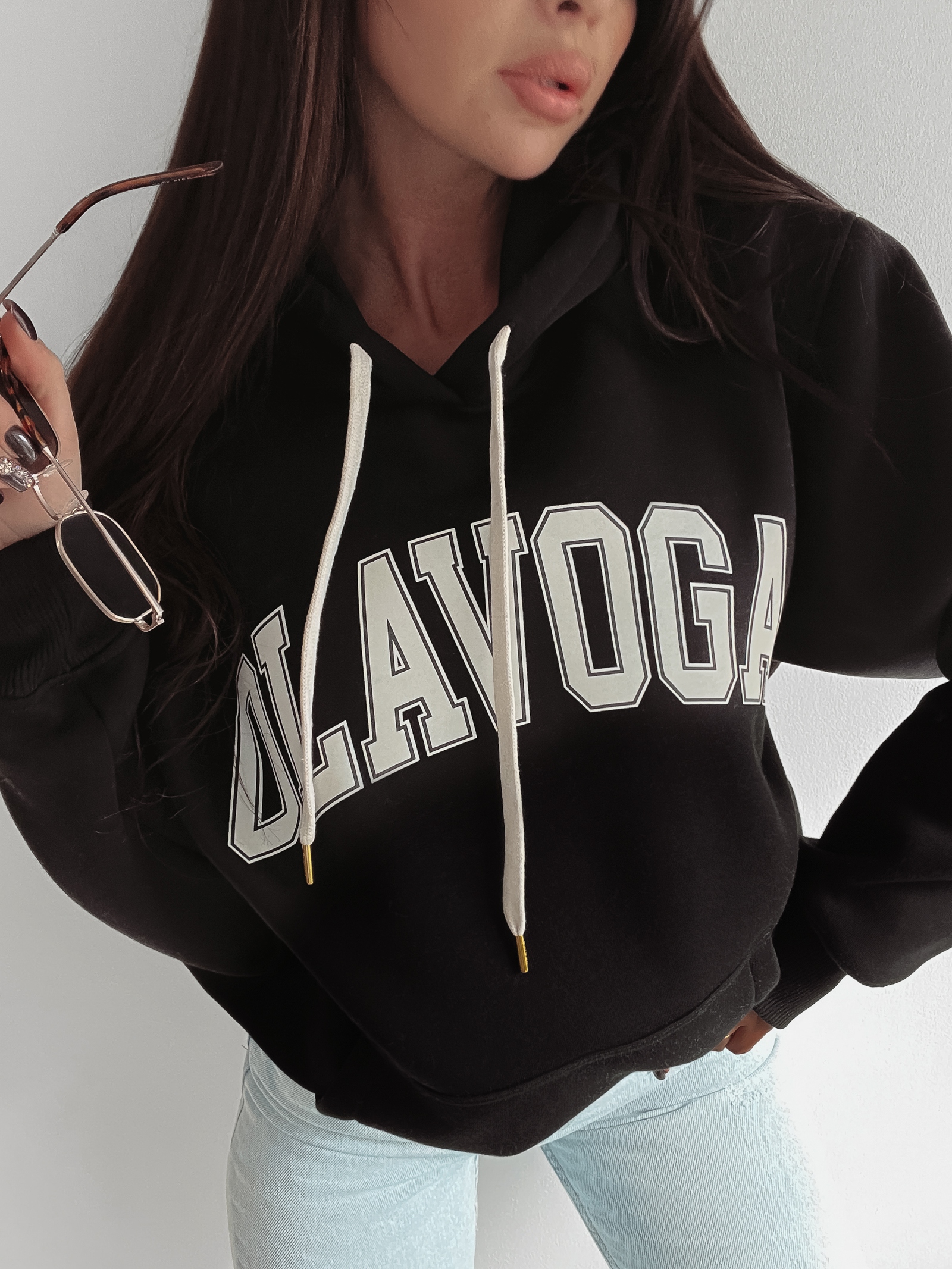 Bluza bawełniana Fluo Ola Voga czarna